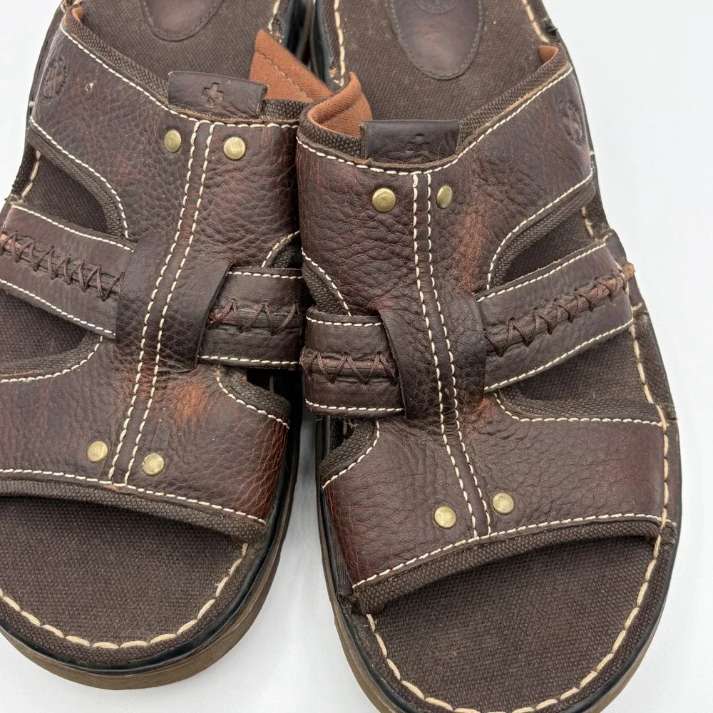Dr. Martens Dax Sandals Mens Size 12 Brown Leather Slide Slip On Y2K Style - Picture 4 of 10